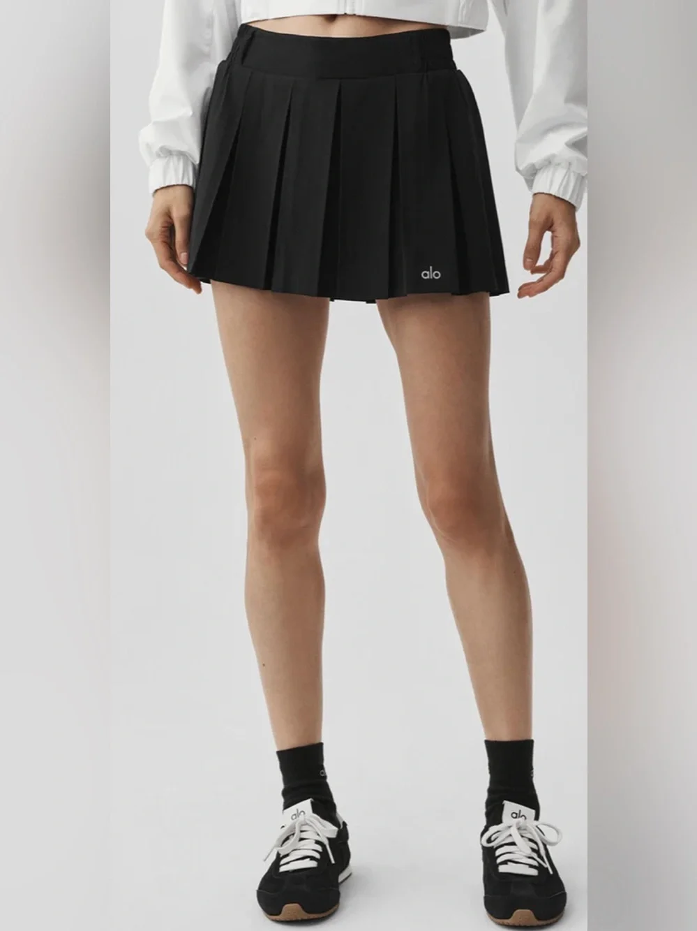 Alo Black Rally Tennis Skirt/ Size Medium